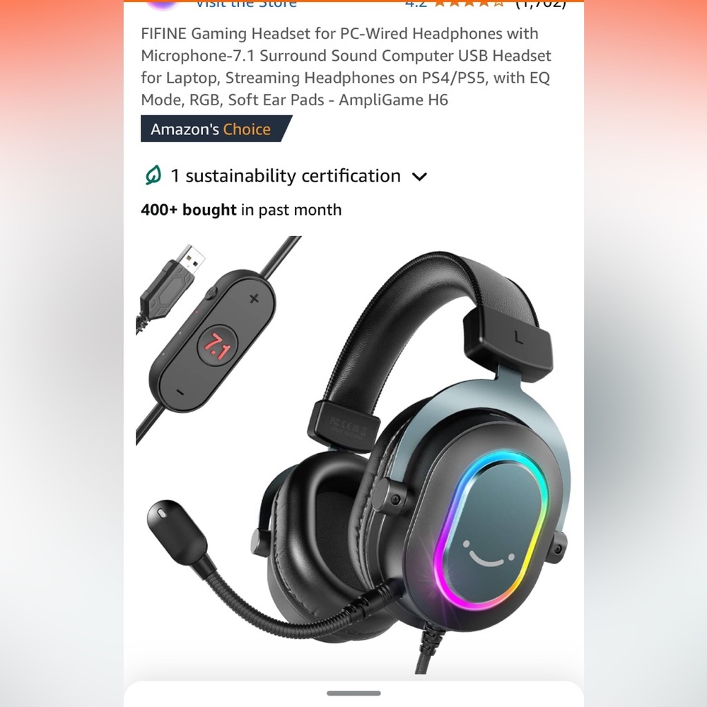 Ampligame H6 gaming headset used one time